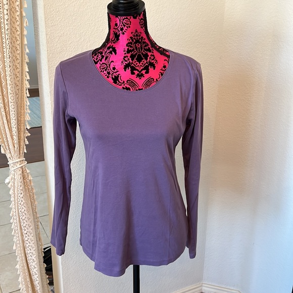 J. Jill Tops J Jill Perfect Pima Long Sleeve Tee Size Medium Poshmark